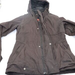 Burton DryRide Snowboard Jacket Womens Medium Brown Insulated Hooded Winter Coat